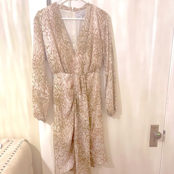 WAYF Arista Mauve Snakeskin Print Dress - Picture 6 of 8